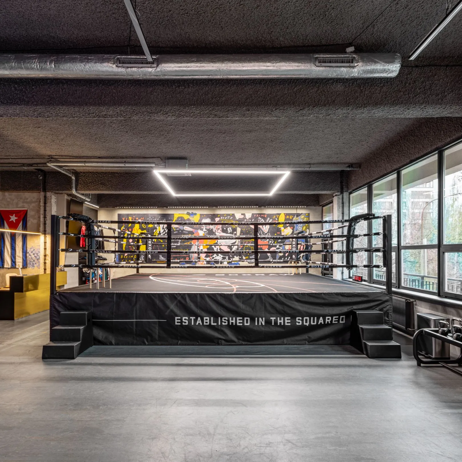 The boxing club space was additionally adapted with Sonaspray® plaster