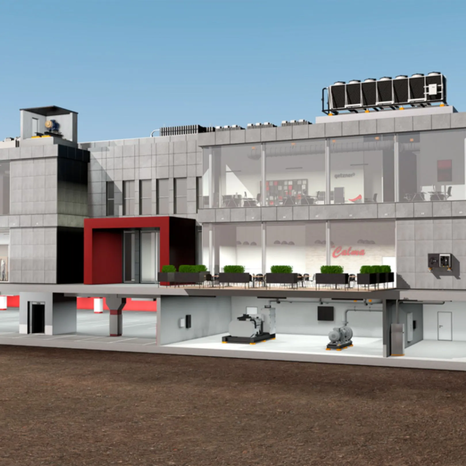 Proper isolation of machines is crucial for the functioning of the building