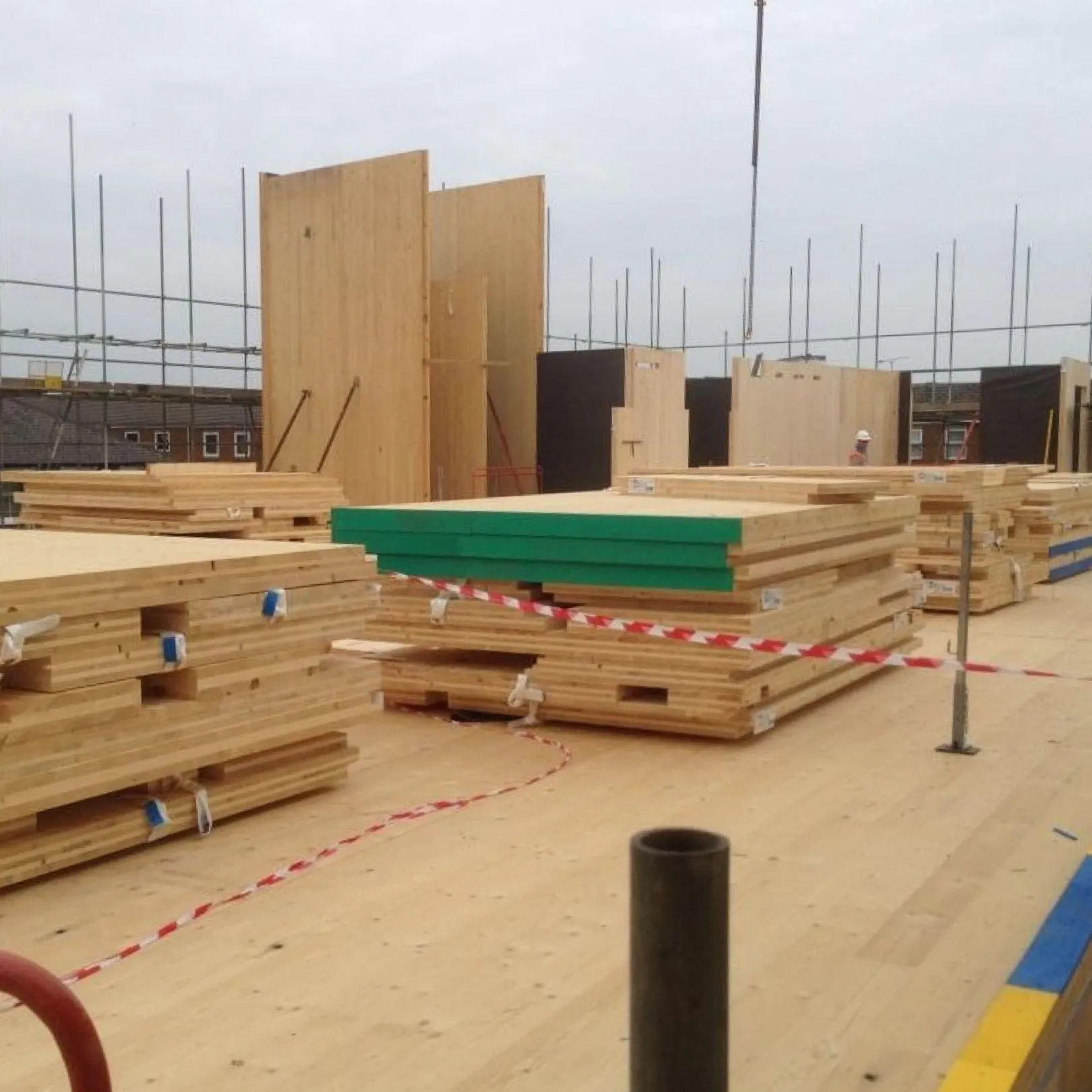 Construction using wooden frame technology